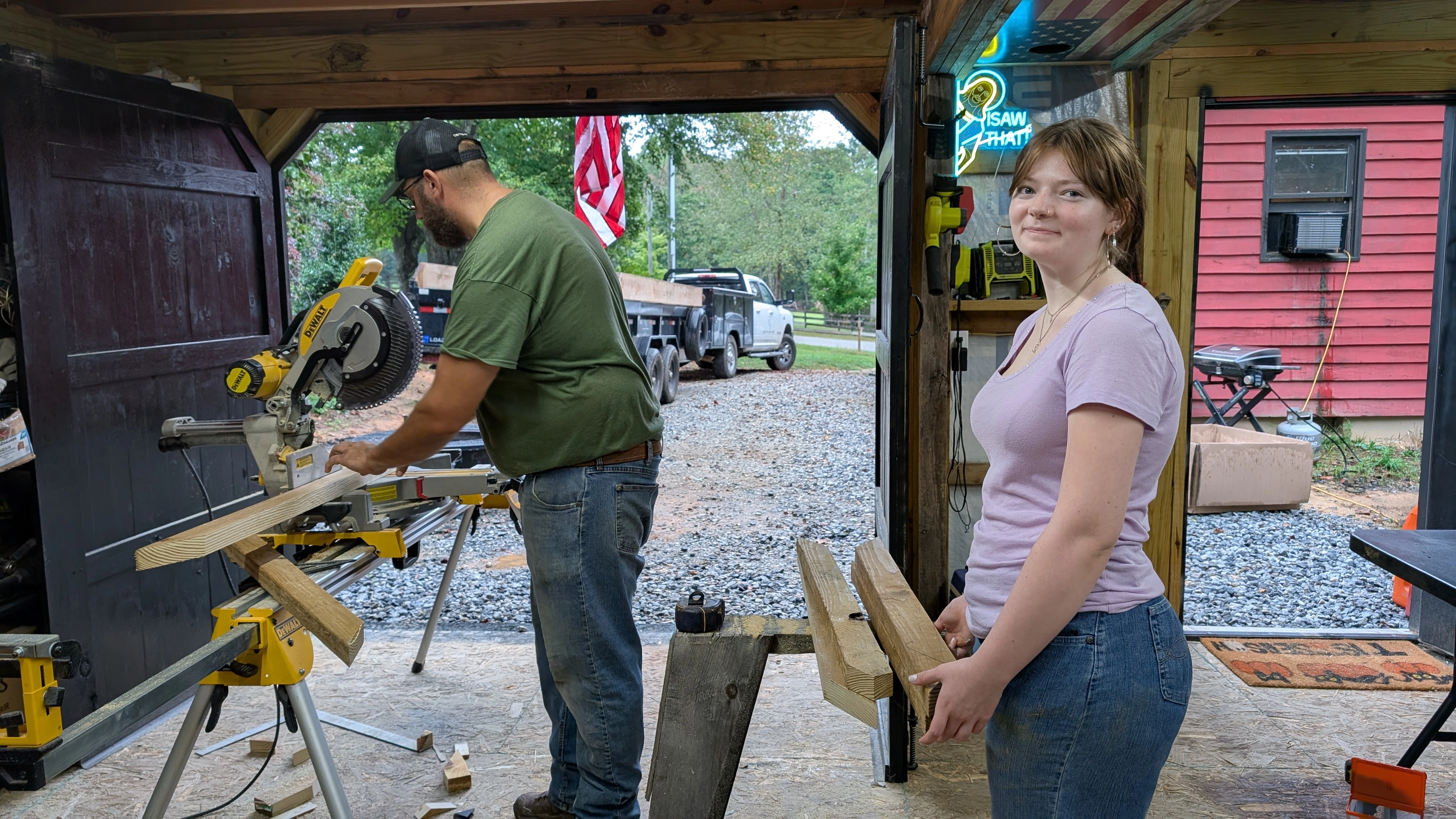 Arianna working on her project